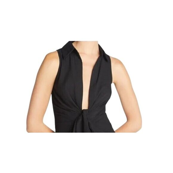 2/$30 NWT Choosy Size 2 St. Crosby Black Sleeveless Plunging Neck Shirt Dress - Picture 6 of 13